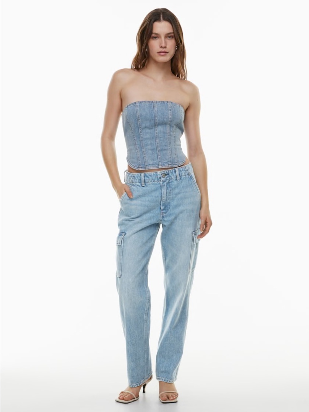 Denim Forum 90s Edie Lo-Rise Cargo Jeans